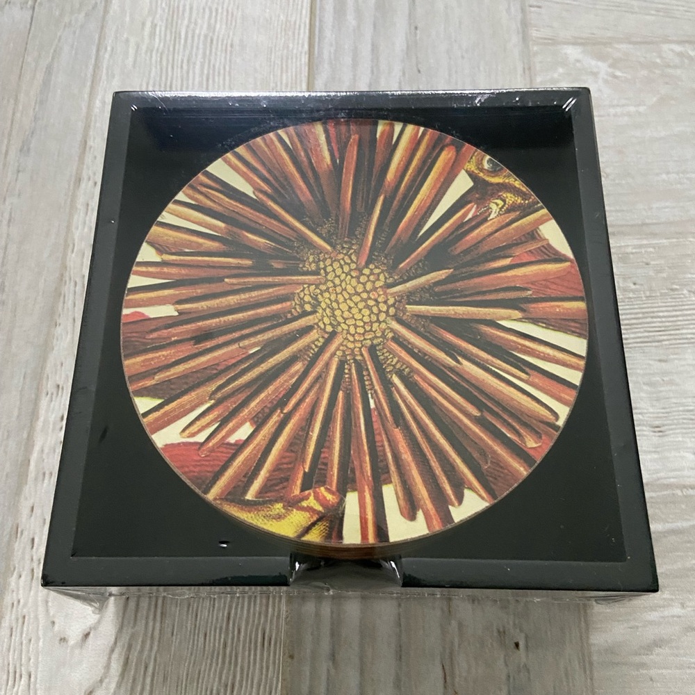 BRAND NEW AND BOXED ANNIE MODICA ASSORTED DRINK COASTERS